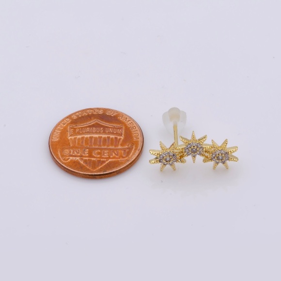 Dainty North Star Stud Earrings - Picture 3 of 3